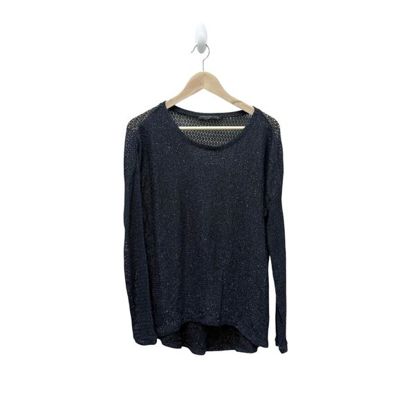 Generation Love Navy Metallic Sweater Knit Top‎ Women’s Size M/L - Picture 1 of 8